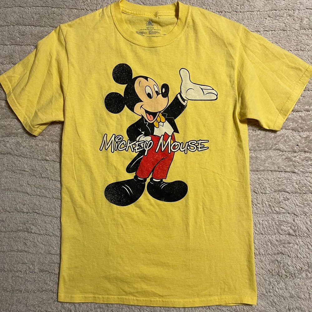 Disney Yellow Mickey Mouse Short Sleeve Tee
